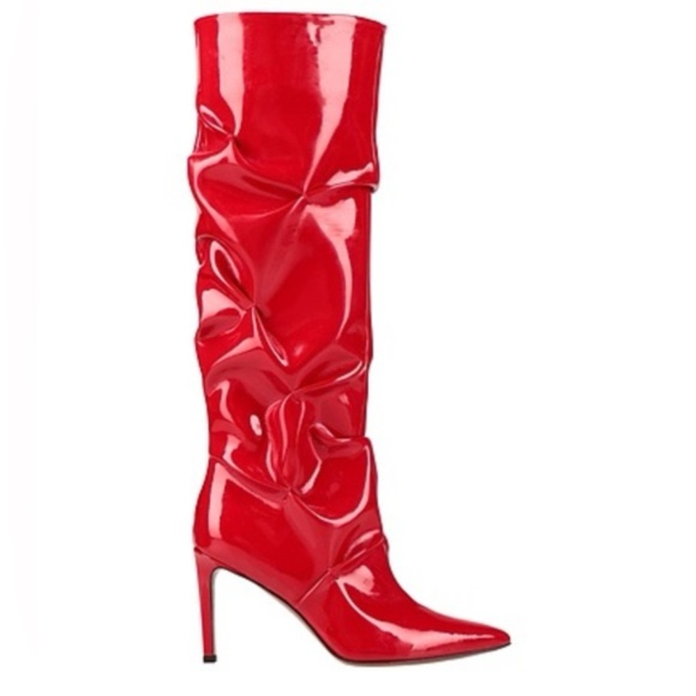 L’autre Chose Red Patent Leather Knee-High Boots Size 40